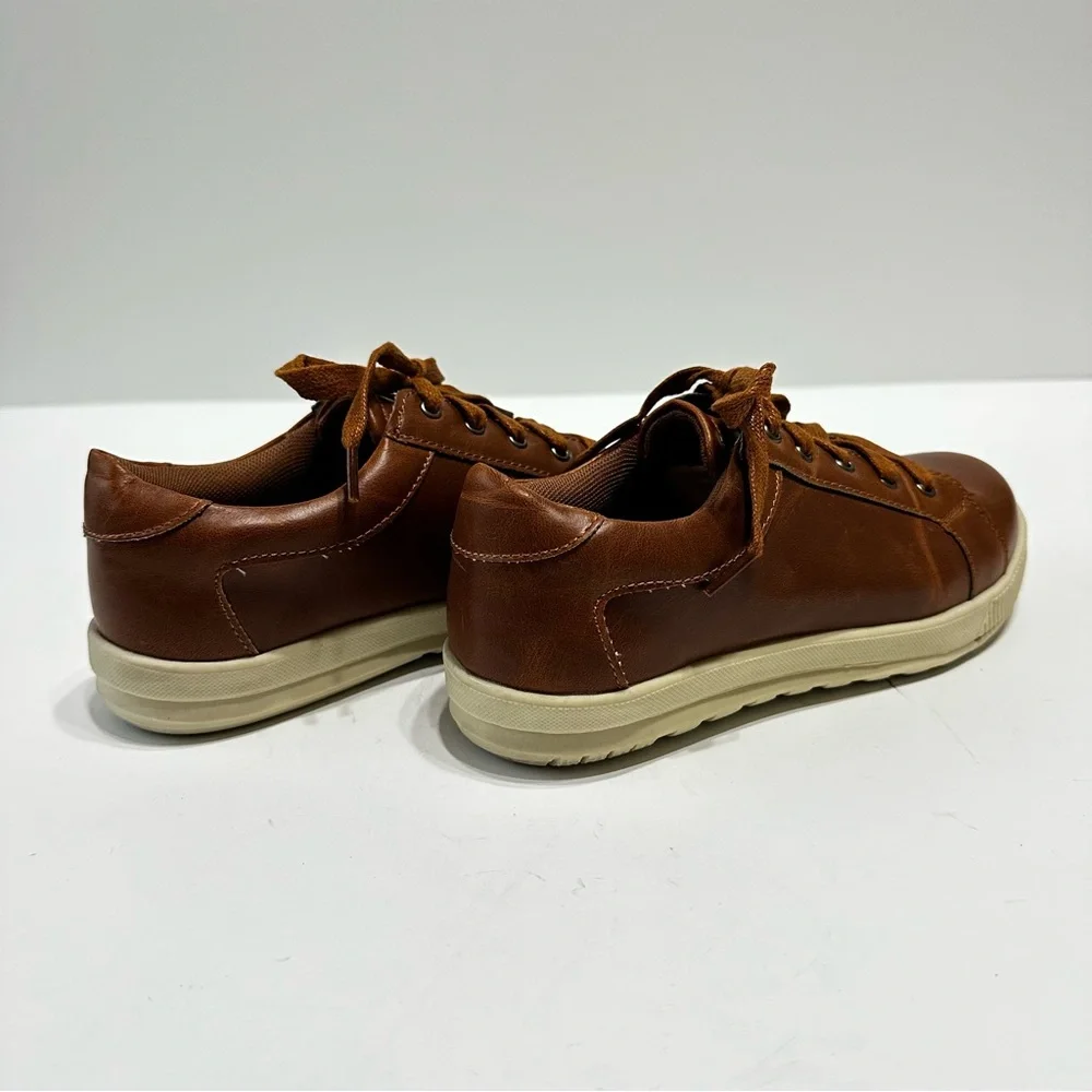 Deer Stag Kane Boys Dress Sneakers Size 4.5 Dark Tan Lace Up Shoes